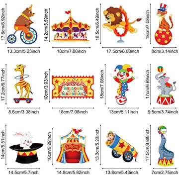 Zonon 30 Pcs Carnival Hanging Swirl Decorations Colorful Circus Animal Party Supplies Carnival Baby ...