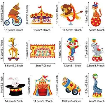 Zonon 30 Pcs Carnival Hanging Swirl Decorations Colorful Circus Animal Party Supplies Carnival Baby ...