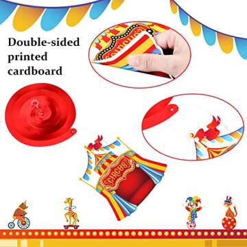 Zonon 30 Pcs Carnival Hanging Swirl Decorations Colorful Circus Animal Party Supplies Carnival Baby Shower Decor Double Sided Ceiling Circus Streamers for Kids Birthday Baby Shower Party Favors
