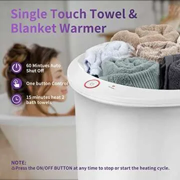 Guioiby Bucket Style Towel Warmer for Bathroom, Portable Hot Towel Warmer Bucket, 60mins Auto Shut Off, Ultra Luxury Spa Towel Warmers for Home, Fits Up to Two Large Towels, Robes, Blankets, PJ's