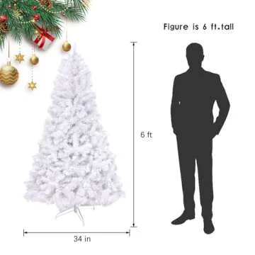 6ft White Artificial Christmas Tree with 1000 Branch Tips