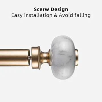 Elegant Ycolnaefllr 1-Inch Curtain Rod 84-120 Inches