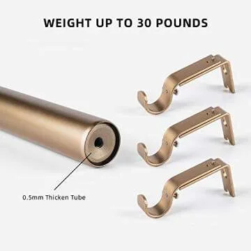 Elegant Ycolnaefllr 1-Inch Curtain Rod 84-120 Inches