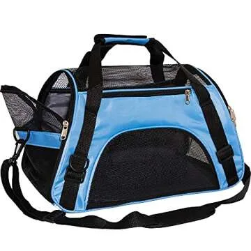 MuchL Pet Carrier Cat Cattier Soft-Sided Carriers for Cat Carriers Dog Carrier for Small Medium Cats Dogs Puppies Pet Carrier Airline Approved up to 15 Lbs Cat Dog Pet Travel Carrier (Medium, Blue)