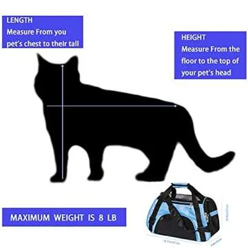 MuchL Pet Carrier Cat Cattier Soft-Sided Carriers for Cat Carriers Dog Carrier for Small Medium Cats Dogs Puppies Pet Carrier Airline Approved up to 15 Lbs Cat Dog Pet Travel Carrier (Medium, Blue)