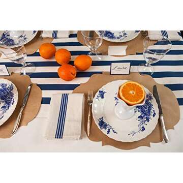 Elegant Navy Striped Table Runner - Multi-Purpose Kitchen Decor