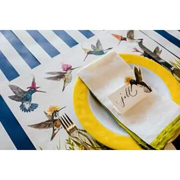 Navy Striped Table Runner for Weddings and Parties - Made in USA