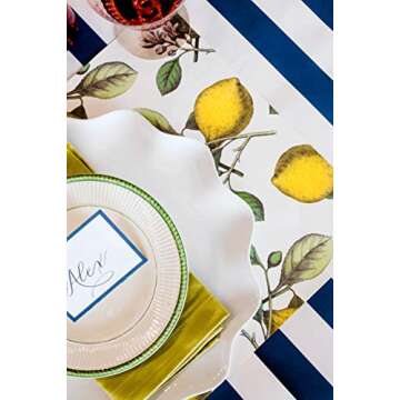 Navy Striped Table Runner for Weddings and Parties - Made in USA