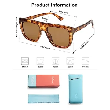 SOJOS Classic Flat Top Sunglasses for Men Women  UV400