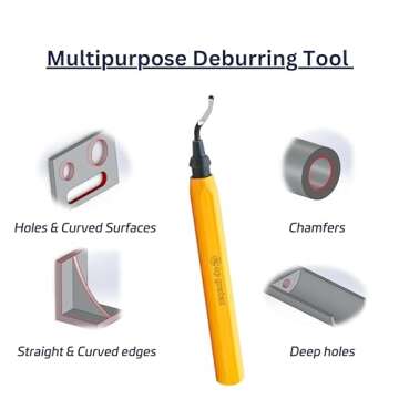 CP GRAT.EX Deburring Tool with 11 Heavy Duty HSS C-10 Deburring Blades, 1/2" C Burr Set 1 w/Hex Handle, Precision Edge Burr Removal on Metal, 3D Printing Plastic, Resin, Iron, Copper, Brass, PVC