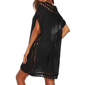 Adisputent Plus Size Mesh Cover Up for Women - Stylish Beach Wear