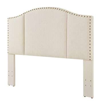 Elegant Middle Century Upholstered Tufted Headboard - Ivory