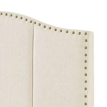 Elegant Middle Century Upholstered Tufted Headboard - Ivory