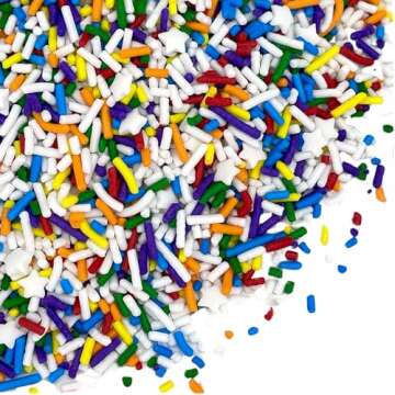 Manvscakes Sprinkles - Themed Sprinkles for Cake Decorating, Sprinkle Mix for Cookies, Ice Cream, Fondant Cake, Gluten Free, Cupcakes & Other Desserts, Assorted Rainbow Sprinkles, Birthday