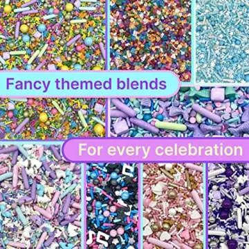 Manvscakes Sprinkles - Themed Sprinkles for Cake Decorating, Sprinkle Mix for Cookies, Ice Cream, Fondant Cake, Gluten Free, Cupcakes & Other Desserts, Assorted Rainbow Sprinkles, Birthday