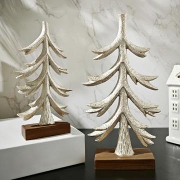 Pawliss Golden Christmas Tree Centerpieces Set of 2