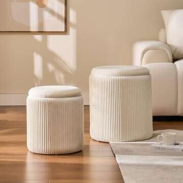 BLEXA Velvet Ottoman Set - Stylish Storage Solutions