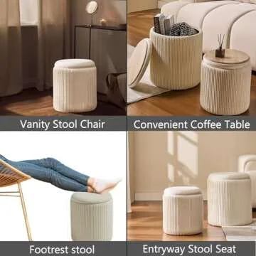 BLEXA Velvet Ottoman Set - Stylish Storage Solutions