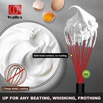 Walfos Silicone Whisk Set - Heat Resistant & Dishwasher Safe  
