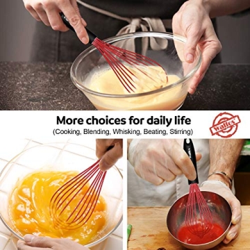 Walfos Silicone Whisk Set - Heat Resistant & Dishwasher Safe  
