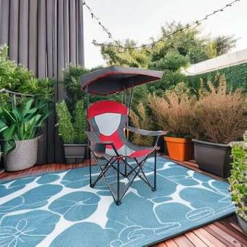 ALPHA CAMP Mesh Canopy Chair Folding Camping Chair - Red