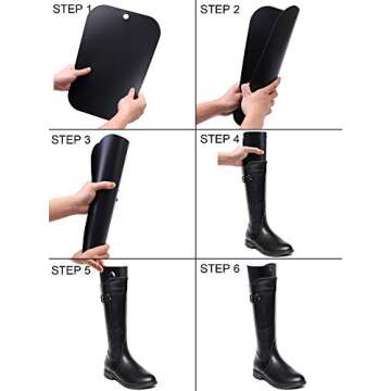 Ruisita 10 Pieces (5 Pairs) Boot Shaper Form Inserts Boots Tall Support for Women and Men (16 inches, Black)