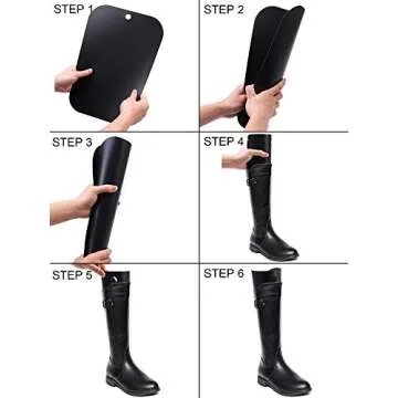 Ruisita 10 Pieces (5 Pairs) Boot Shaper Form Inserts Boots Tall Support for Women and Men (16 inches, Black)