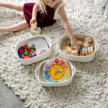 NaturalCozy 5-Piece Rectangle Storage Basket Set