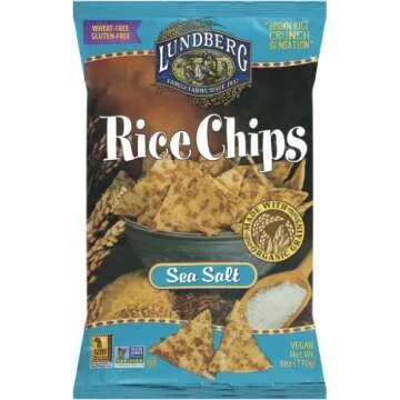 Lundberg Organic Sea Salt Rice Chips - Delicious Healthy Snacks (Pack of 12)