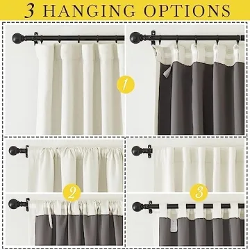 NICETOWN Faux Linen Blackout Curtains for Living Room