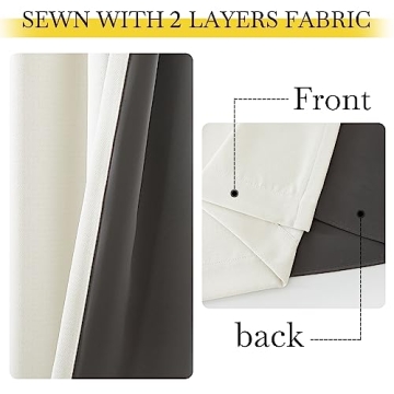 NICETOWN Faux Linen Blackout Curtains for Living Room
