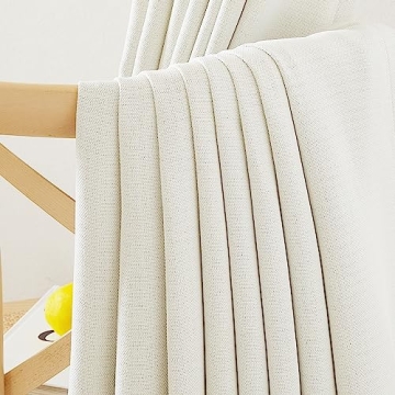 NICETOWN Faux Linen Blackout Curtains for Living Room