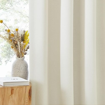 NICETOWN Faux Linen Blackout Curtains for Living Room