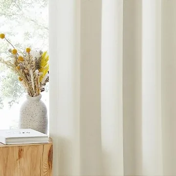 NICETOWN Faux Linen Blackout Curtains for Living Room