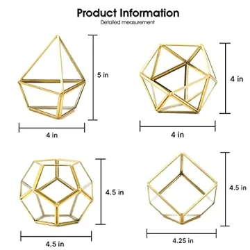 Mini Glass Geometric Terrarium Set - Unique Plant Decor
