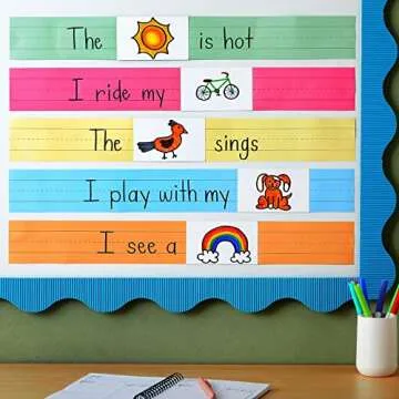 Juvale Colored Sentence Strips for Classroom Writing Supplies