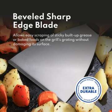 New Star Foodservice 38323 Plastic Handle Slant Edge Grill Scrapers, 4 by 8.5-Inch, Black