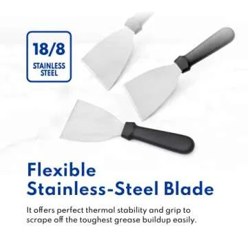 New Star Foodservice 38323 Plastic Handle Slant Edge Grill Scrapers, 4 by 8.5-Inch, Black