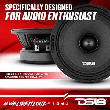 DS18 PRO-ZXI6.4BM 6.5" 600W Midrange Audio Speaker