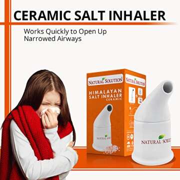 Natural Solution Himalayan Salt Inhaler Ceramic with Himalayan Pink Salt - Natural Salt Inhaler Himalayan for Asthma and Allergy Relief
