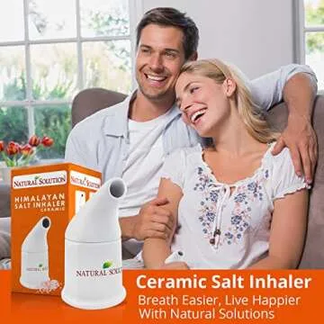 Natural Solution Himalayan Salt Inhaler Ceramic with Himalayan Pink Salt - Natural Salt Inhaler Himalayan for Asthma and Allergy Relief