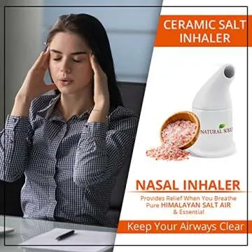 Natural Solution Himalayan Salt Inhaler Ceramic with Himalayan Pink Salt - Natural Salt Inhaler Himalayan for Asthma and Allergy Relief