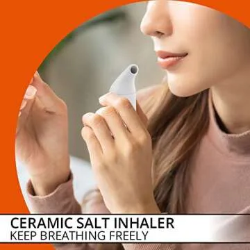 Natural Solution Himalayan Salt Inhaler Ceramic with Himalayan Pink Salt - Natural Salt Inhaler Himalayan for Asthma and Allergy Relief