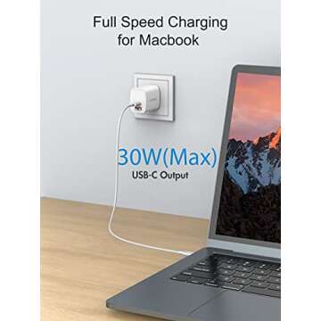 USB C Super Fast Charger,Foldable Dual-Port 30W PD Wall Charger Fast Charging for Samsung Galaxy S23/ S23 Ultra/Z fold4/ A53 5G/ S22/ S22+/ Z Flip3/Z Fold3/S21 FE/Pixel 7 (Cable not Included)
