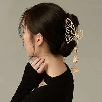 Stylish Butterfly Hair Clips - 4 Pack for Women