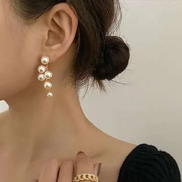 FUTIMELY Pearl Drop Dangle Earrings for Women