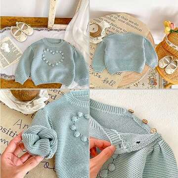 Simplee kids Baby Pullover Sweater Valentines Outfit Love Embroidery Knit Sweaters Coat for Autumn Fall and Winter