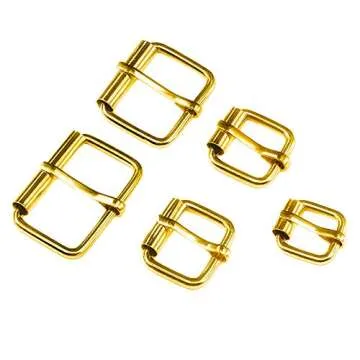 Swpeet 50Pcs 5 Sizes 1/2" 3/4" 1" 5/4" 5/8" Multi-purpose Metal Roller Buckle Ring Assortment Kit for Hardware Belt Bags Ring (Gold)