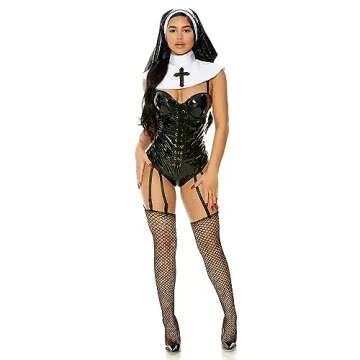 Forplay Women's Lace-Up Nun Costume - 3-Piece Outfit