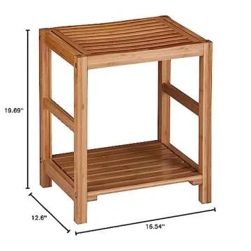 Honey-Can-Do Bamboo Spa Bench BTH-02100 Natural 200 lbs